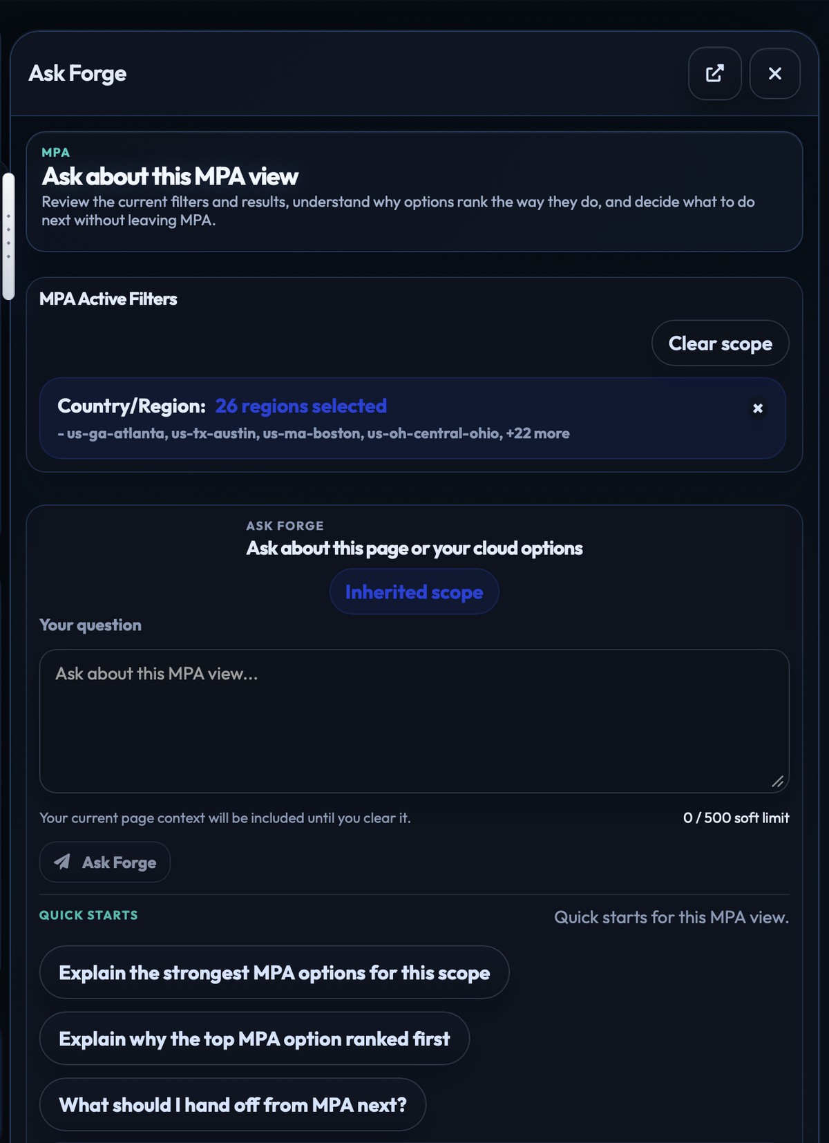 Ask Forge preview